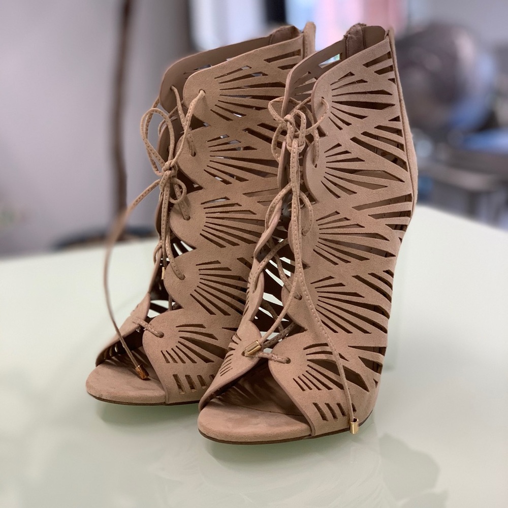 ALDO suede, lace-up booties